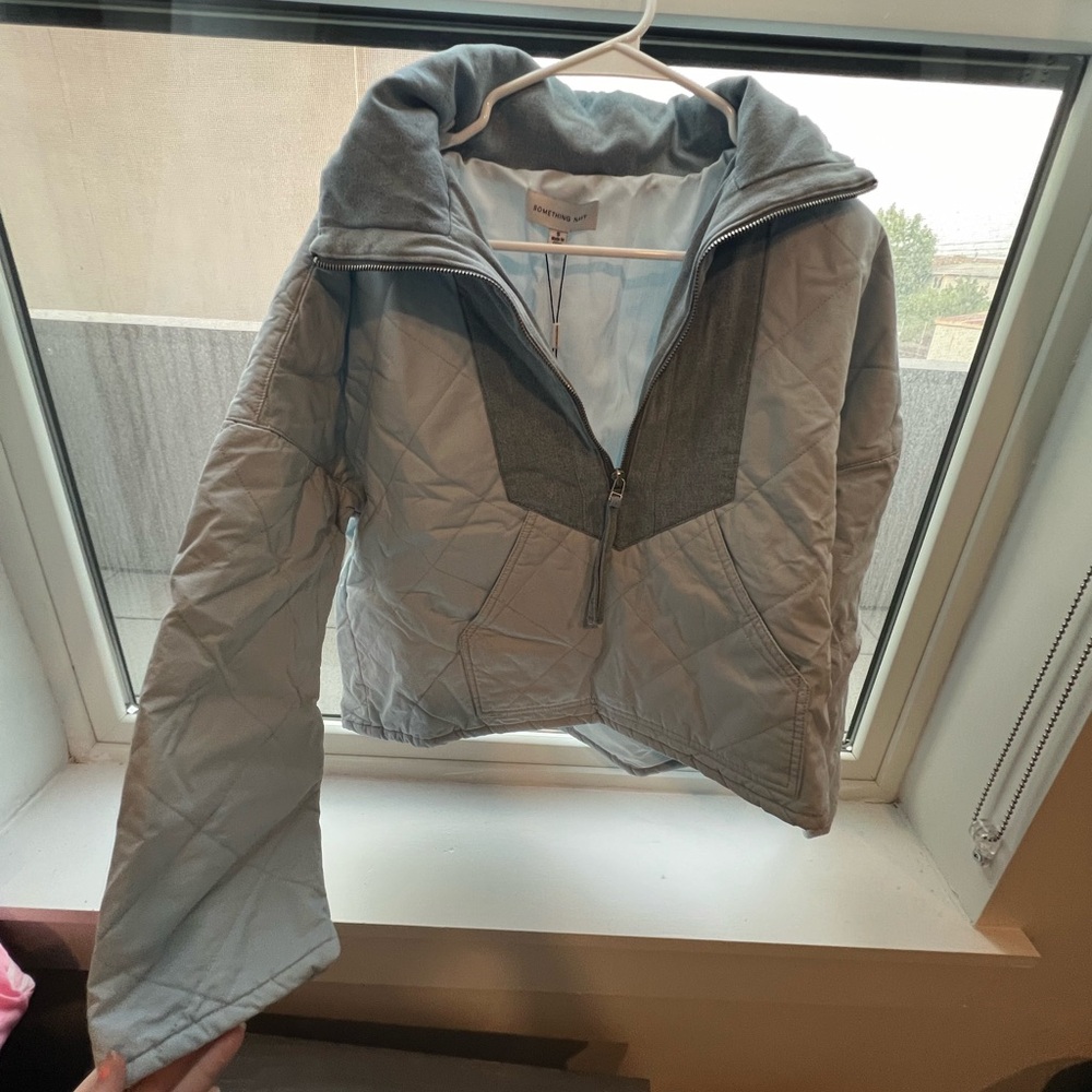 Something Navy Quilted Zip-up Jacket